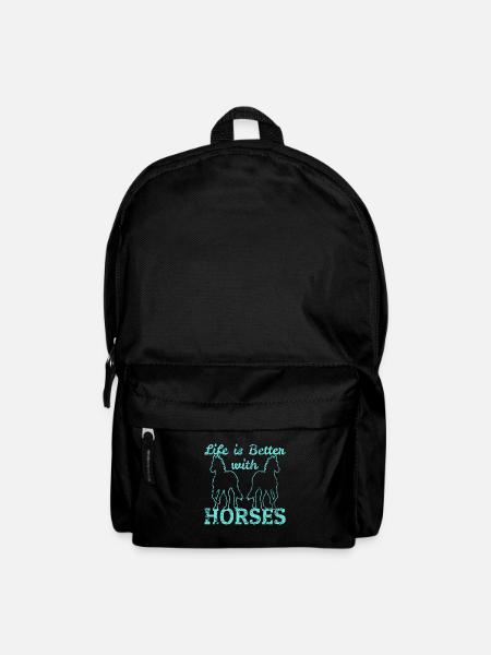Life Is Better With Horses Girl Women - Rucksack - Schwarz