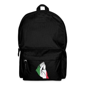 Italien Italienisches Herz Flagge Hand Geste Stolz - Rucksack - Schwarz - Vorne