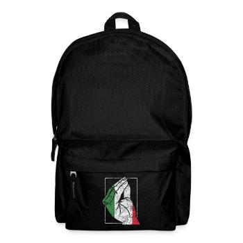 Italien Italienisches Herz Flagge Hand Geste Stolz - Rucksack - Schwarz - Vorne
