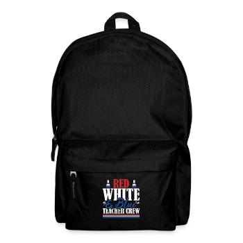 Veteran US Flag Red White & Blue Teacher Crew - Backpack - black - Front