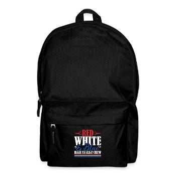 Veteran US Flag Red White & Blue Hair Stylist Crew - Backpack - black - Front