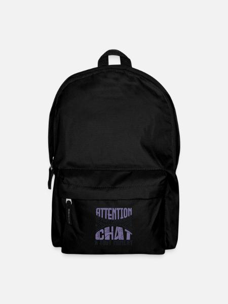 Avertissement, chat à tout moment. - Sac à dos - noir