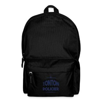 J'ai deux titres tonton et Policier Cadeau tonton. - Sac à dos - noir - Devant