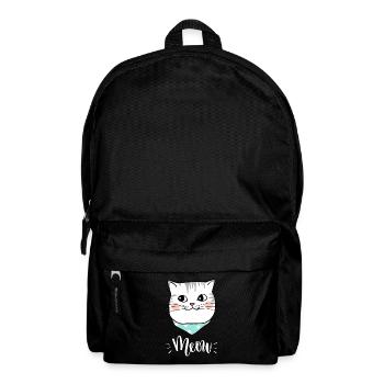 Cute Kawaii Funny Cat Saying Meow - Backpack - black - Front