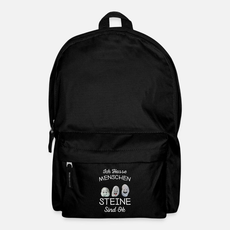 Ich Hasse Menschen Steine Sind Ok - Rucksack - Schwarz