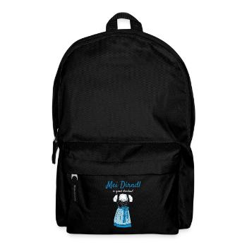 Volksfest mei dirndl is grod deckad dirndl ersatz - Backpack - black - Front