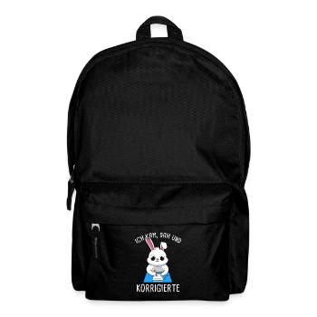 Ich Kam Sah Und Korrigierte Klausur Korrigieren - Rucksack - Schwarz - Vorne