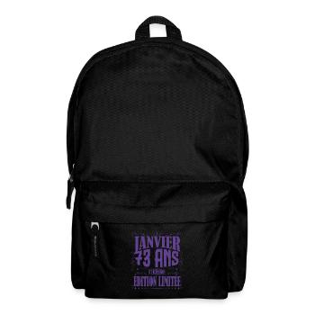 Janvier 73 ans. Cadeau 73 ans janvier anniversaire - Sac à dos - noir - Devant