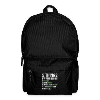 Sport 5 Things I Want In Life Cricket - Backpack - black - Front
