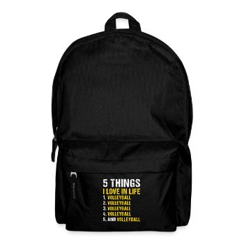 Sport 5 Things I Love In Life Volleyball - Rucksack - Schwarz - Vorne