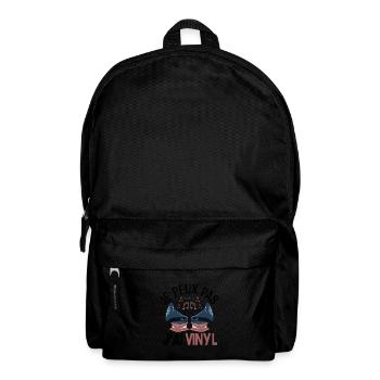 Je peux pas j'ai vinyle Cadeau amoureux de musique - Sac à dos - noir - Devant
