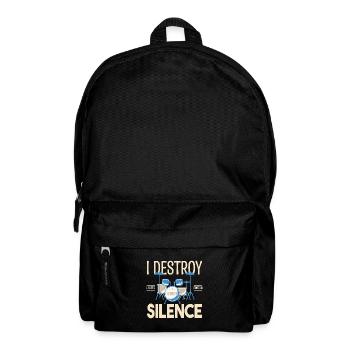 Ich zerstöre das Schweigen. Geschenkschlagzeuger, Geschenkmusiker - Rucksack - Schwarz - Vorne