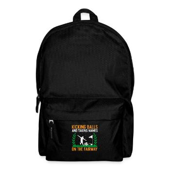 Footgolf Player Foot Golf Playing Footgolfers Foot - Backpack - black - Front