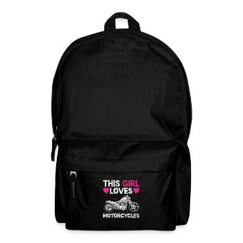 This Girl Loves Motorcycles Motorcycling Biker Mot - Backpack - black - Front
