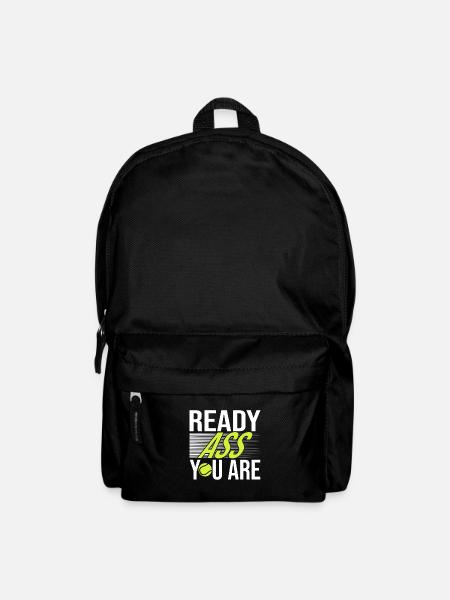Tennis Saying Ready Ass You Are For Tennis Player - Rucksack - Schwarz