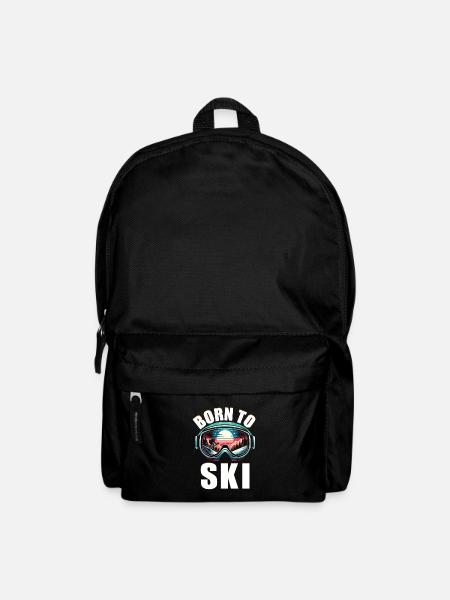Born To Ski Skifahren Skifahrer Wintersport Ski - Rucksack - Schwarz