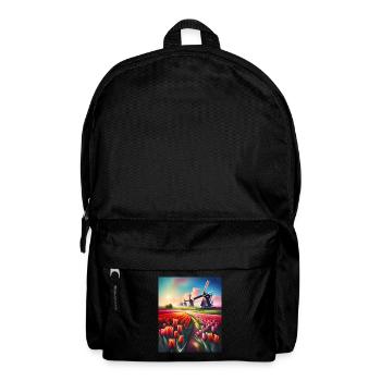 Magnifique paysage de tulipes aux Pays-Bas - Sac à dos - noir - Devant