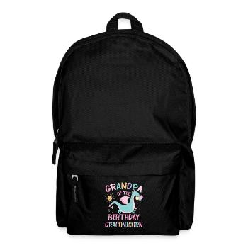 Grandpa Of the Birthday Girl Dracon Family Party - Rucksack - Schwarz - Vorne