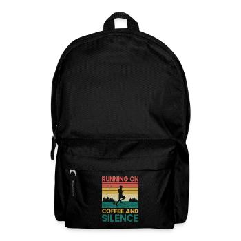 Running On Coffee And Silence Sayings For - Backpack - black - Front