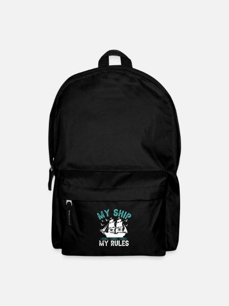 My Ship My Rules Pirate Youth Design - Backpack - black