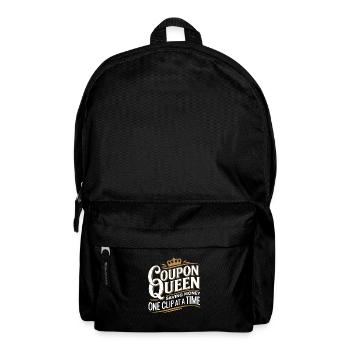Coupon Queen Économiser de l’argent un clip à la fois - Sac à dos - noir - Devant