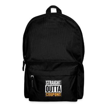 Straight Outta Coupons Couponer Shopper Save Money - Backpack - black - Front