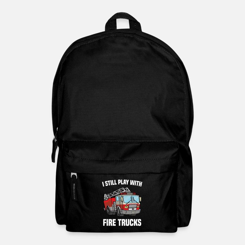 I Still Play With Fire Trucks Feuerwehrmann Lustig - Rucksack - Schwarz