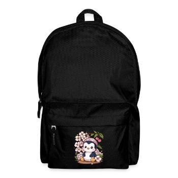 Cartoon Kawaii Pinguin mit Kirschen - Rucksack - Schwarz - Vorne