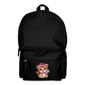 Cute kawaii lion with candy - Backpack - black - Front