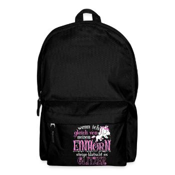 Einhorn Glitzer - Rucksack - Schwarz - Vorne
