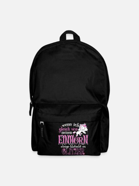 Einhorn Glitzer - Rucksack - Schwarz