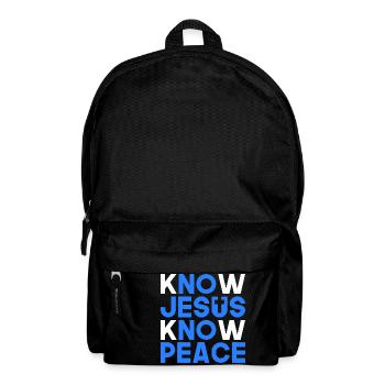 Know Jesus know peace Christliches Geschenk - Rucksack - Schwarz - Vorne