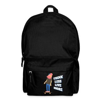 Weniger denken, mehr leben - Rucksack - Schwarz - Vorne