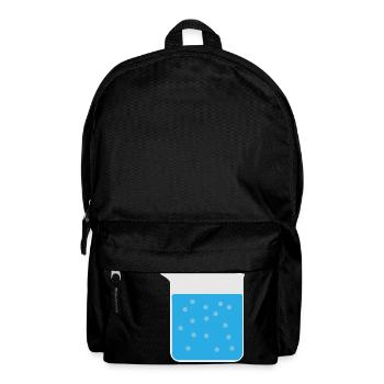Bécher de chimie avec de l'eau bouillante - cadeau - Sac à dos - noir - Devant