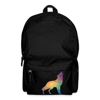 Wolf Mosaik, Silhouette, Profil - Rucksack - Schwarz - Vorne