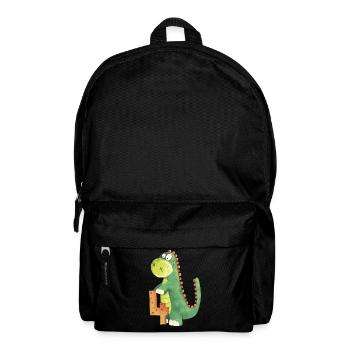 Dino Mit Zahl 4 I Vierter Geburtstag Dinosaurier - Rucksack - Schwarz - Vorne