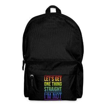 Not Straight Homo Gay Pride CSD Geschenk LGBT - Rucksack - Schwarz - Vorne