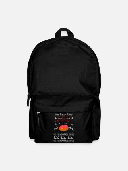 Ugly Christmas Fröhliche Weihnachten Mett fleisch - Rucksack - Schwarz