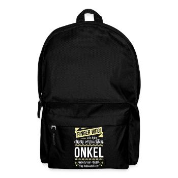 Finger weg! Ich habe einen verrückten Onkel... - Rucksack - Schwarz - Vorne
