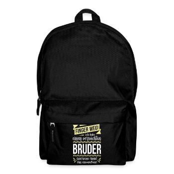 Finger weg! Ich habe einen verrückten Bruder... - Rucksack - Schwarz - Vorne