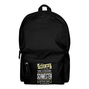 Finger weg! Ich habe eine verrückte Schwester... - Rucksack - Schwarz - Vorne