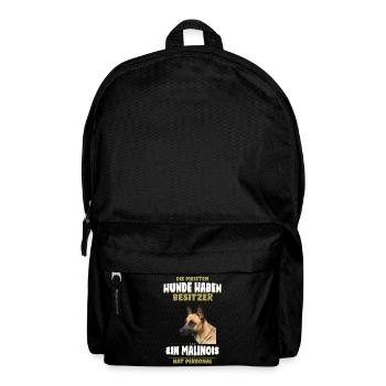 Malinois Shirt - Malinois Hund TShirt - Rucksack - Schwarz - Vorne