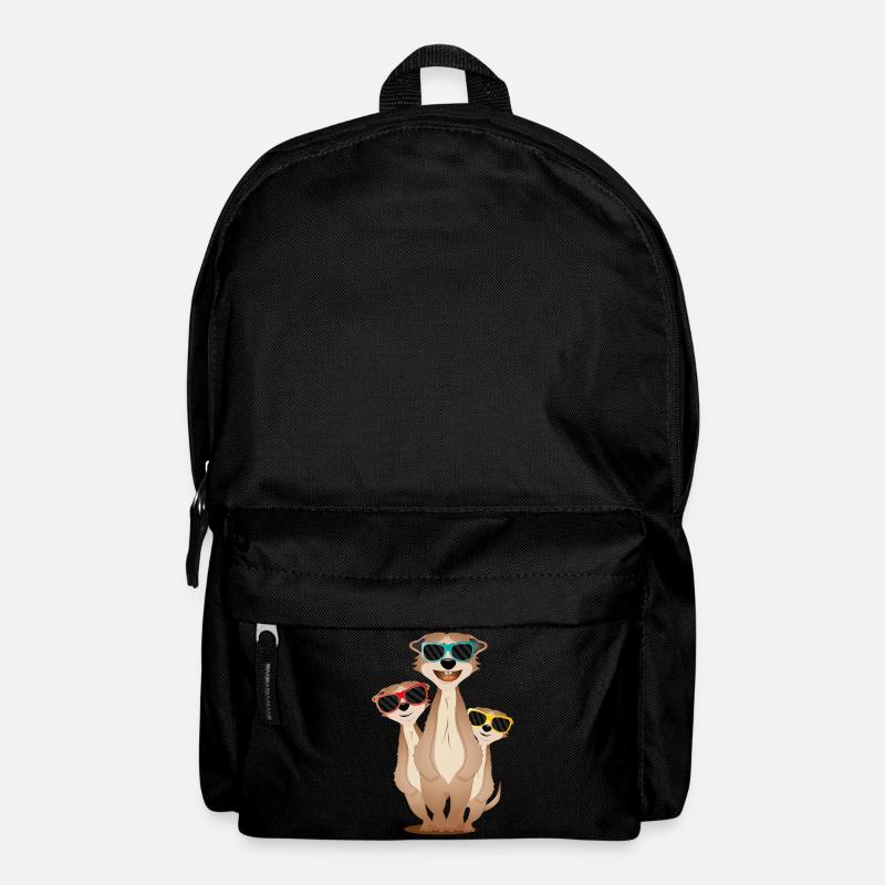coole Erdmännchen Gruppe mit Sonnenbrillen - Rucksack - Schwarz