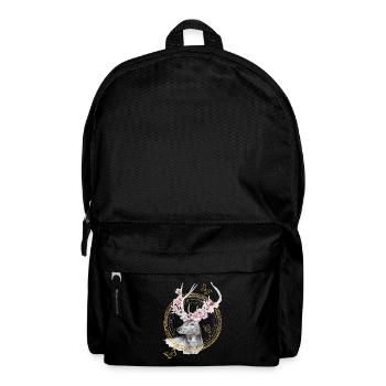 * Hirsch mit Blumen-Geweih * in Wasserfabtechnik - Rucksack - Schwarz - Vorne