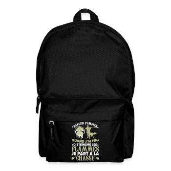 Sapeur pompier qui part à la chasse éteins flammes - Sac à dos - noir - Devant