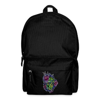 Schädel/abstraktBlüten - Rucksack - Schwarz - Vorne