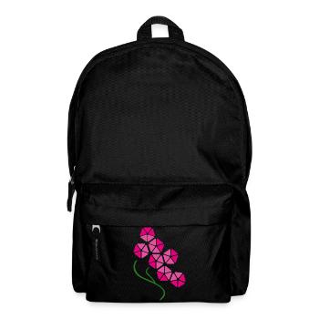 Fleur d’orchidée rose géométrique – Art floral moderne - Sac à dos - noir - Devant