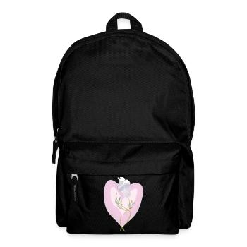 Sanfte weiße Tulpe Herz Illustration - Rucksack - Schwarz - Vorne