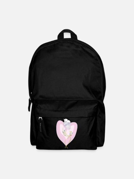 Sanfte weiße Tulpe Herz Illustration - Rucksack - Schwarz