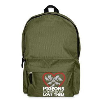 Liebe alle Tauben Design für Taubenliebhaber - Rucksack - Olivgrün - Vorne